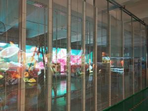 China 80% Transparency Led Mesh Screen , Transparent Led Curtain Display For Chain Stores on sale