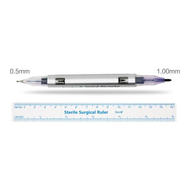 Dual Tip Eyebrow Marker Pen Waterproof White Purple Color 0.5mm 1.0mm
