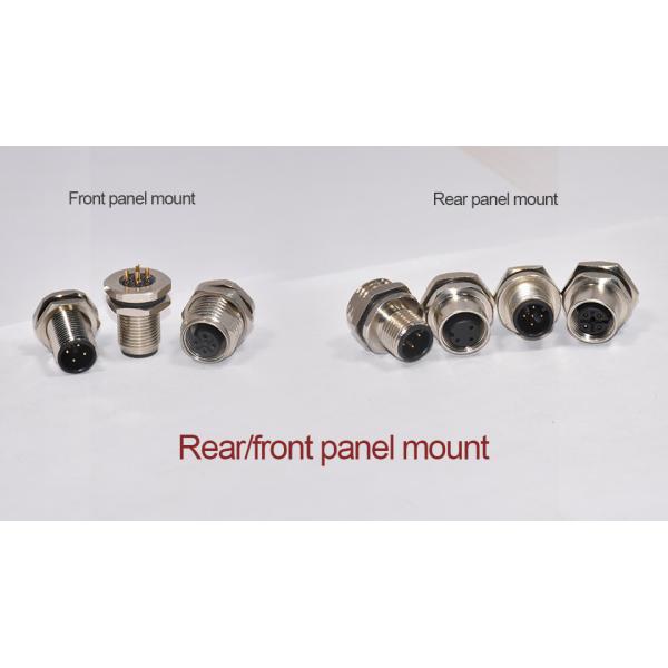 Industrial M12 3 - 17 Pin A B Code Sensor Solder Pcb Screw Thread M8 M12 Wall Mount Connector