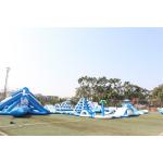 China Blue White Giant Sea Inflatable Water Slide Water Park Obstacle Course for sale