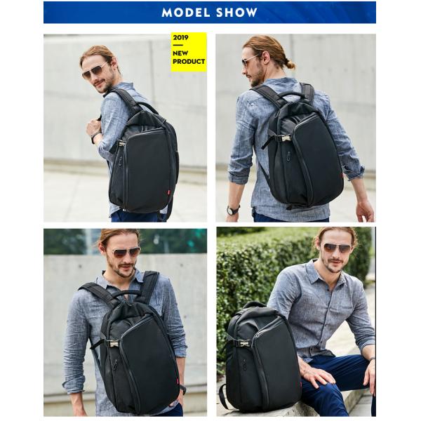 24L 15.6 Inch Expandable Laptop Backpack Multifunctional Rucksack 1680D