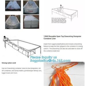 20 yard drawstring black dumpster container liners for waste transport,stripe