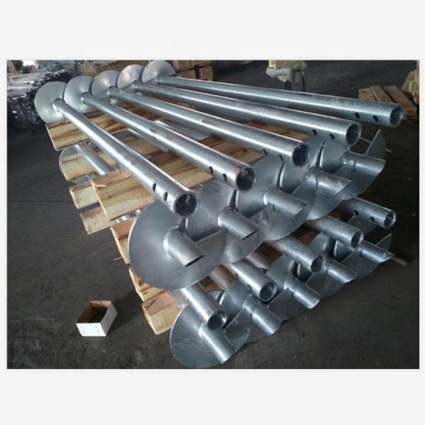 Prefabricated Galvanized Round Or Square,Tubular Or Bar Steel Shafts With Round Helix Plates