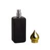 Buy cheap Black Matte Glass Rectangle Perfume Bottle Refillable With Screw Gold Cap from wholesalers