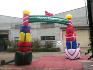 China Colorfull PVC Coated Nylon Inflatable Christmas Decorations / Blow Up Arch on sale