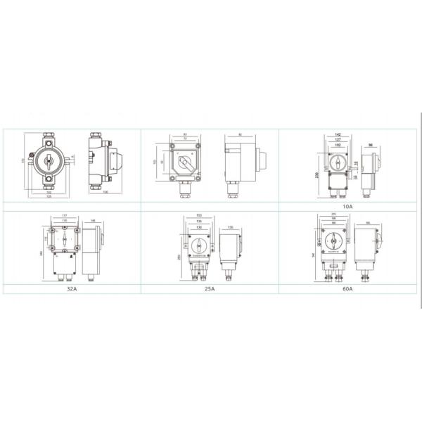 3 Phase Explosion Proof Light Switch For Safety Hazadous Industrial