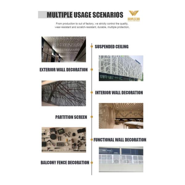 Metal Exterior Facade Fireproof Ss 304 Perforated Sheet Decorative Wall