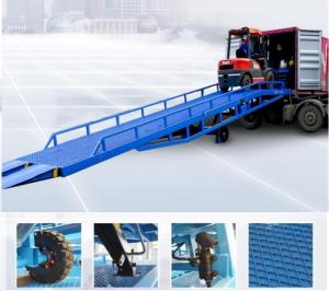 China 8T mobile container dock levelers portable loading unloading ramps for trucks on sale