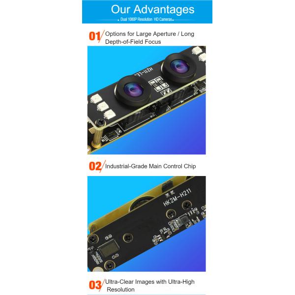 H211 High Definition USB Binocular Camera Module Block 1080p Infrared WDR Video Night Vision Illumination