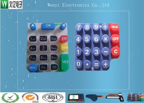 Buy Custom Silicone Rubber Keypads For 3C Items 60 Degree Silkscreen Print High Gloss at wholesale prices