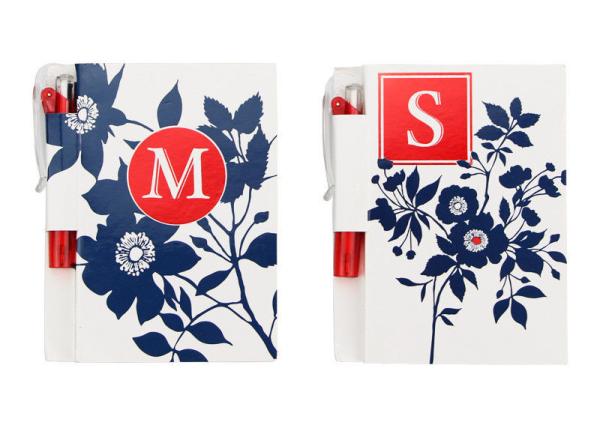 Buy Flower White Printed Personalized Notebooks With Pen , Custom Notepads at wholesale prices