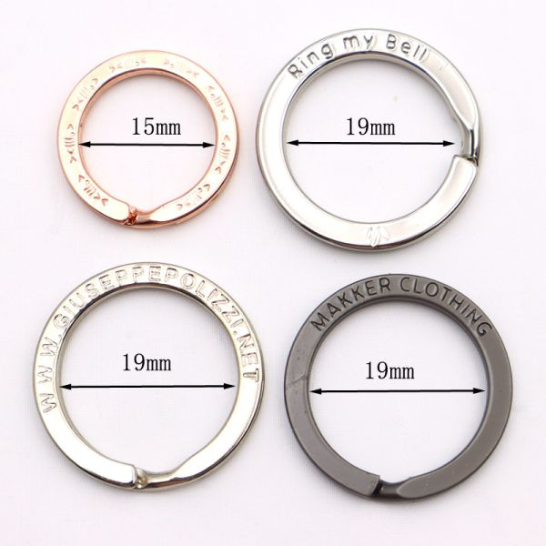 Stamping Logo Split Key Ring 25*19.5mm Metal Split Ring For Car