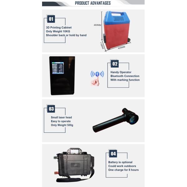 Light Weight Handheld Laser Rust Removal Paint / Coating / Oxide Convenient