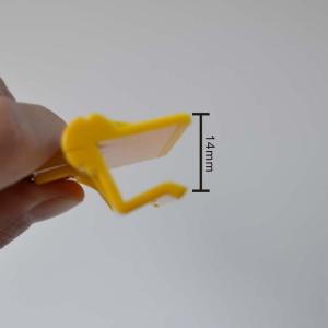 Quality Yellow Supermarket Plastic Advertising Price Tag Holder Clip , ABS Double Sides for sale