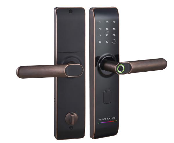 Buy Wi-Fi Fingerprint Smart Lock with Reversible Handle Keyless Entry digital Lock IC Card Anti-peep Code Handle Door Lock at wholesale prices