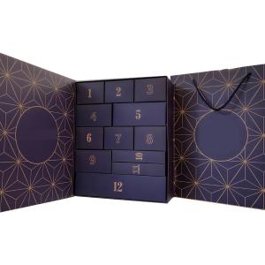 Custom Advent Calendar Packaging , Cosmetic Magnetic Cardboard Box With 24