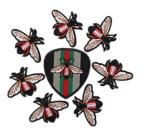 Bee patches factory design with full embroidered iron on backing