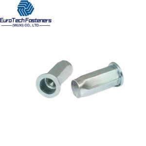 China M4 M6 Hex Blind Rivet Nut Flat Head Open Rivet Nut Full Hex Closed End Stainless Steel on sale
