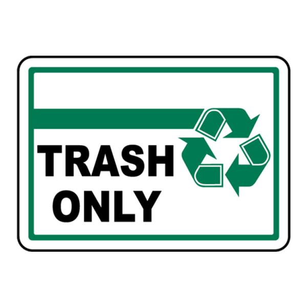 Self Adhesive Recycle Only No Trash Bin Signage Weatherproof