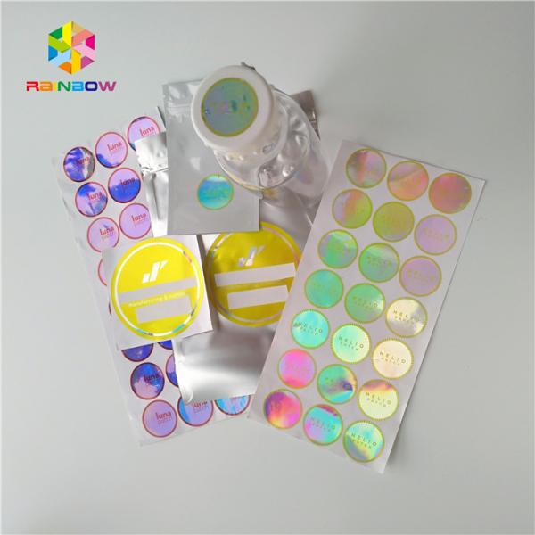 Adhesive Shrink Sleeve Printing Custom Reflection Rainbow Holographic Stickers Label