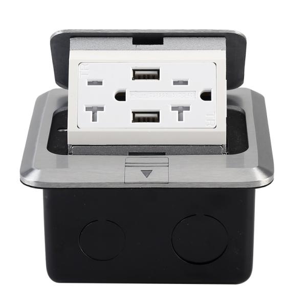 European Standard Aluminum Alloy Soft Slow Pop-up Type Electrical Floor Plug Socket 250V