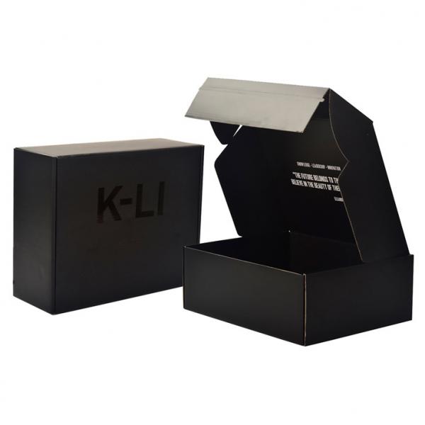 Buy Custom Black Tear Strip Cardboard Packaging Mailer Shipping Box at wholesale prices