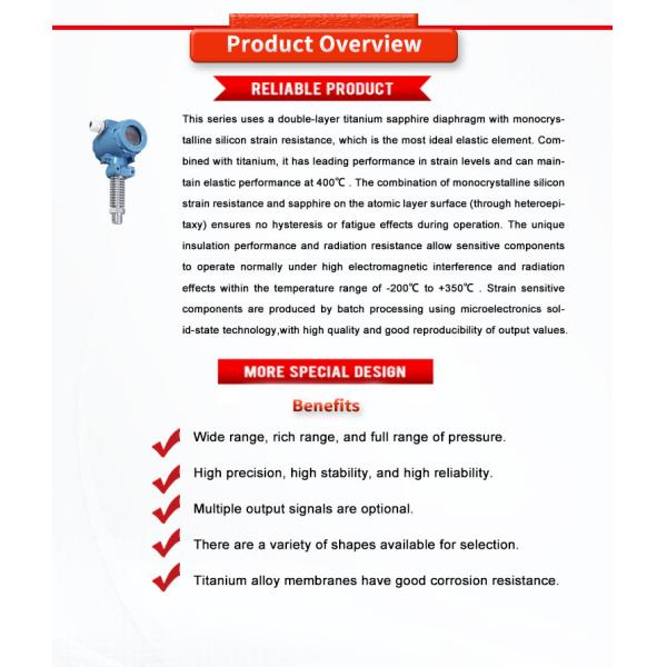 UBST-100Y Sapphire Universal Series Pressure Sensor For Industrial Applications