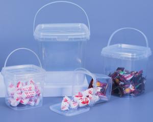 Translucent Plastic Pail With Printing IML / Thermal Transfer / Screen Printing