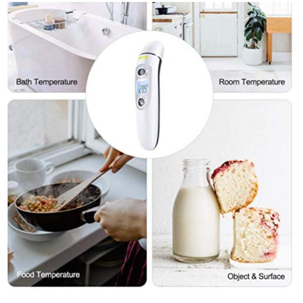 Wireless Electronic Digital Temple Thermometer , Forehead Fever Thermometer With Back Light