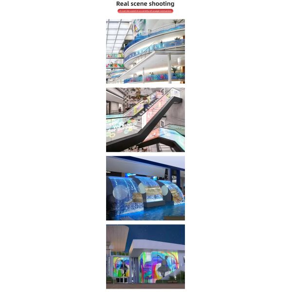 Flexible Design LED Transparent Film Screen with 100000hours Life Span and 200W/m2 Average Power