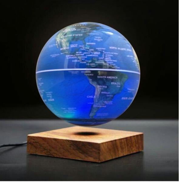 wooden base magnetic floating levitating 6inch globe lighting change colorful christmas gift