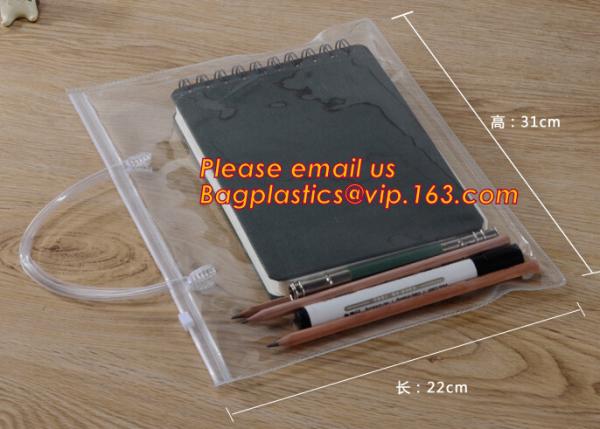 Buy Simple clear Plastic PVC A4 file bag with zipper, pvc Zip lockkk file bag, Custom PP A4 File Bag Document Bag Plastic Zippe at wholesale prices