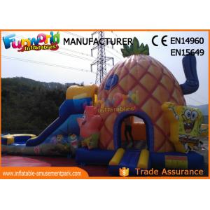 Quality PVC Tarpaulin Inflatable Combo Games Inflatable Spongebob Bouncer With Slide for sale