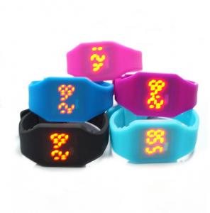 Quality Waterproof Silicone Digital Led Watch , Electronic Movement Square Unisex Watches for sale