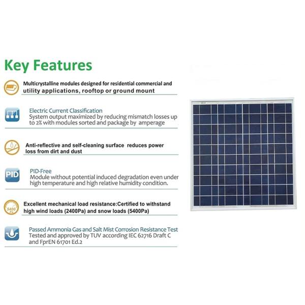 10w 20w 30w 40w 50w 60w 80w Polycrystalline Solar Panel 12v High Efficiency