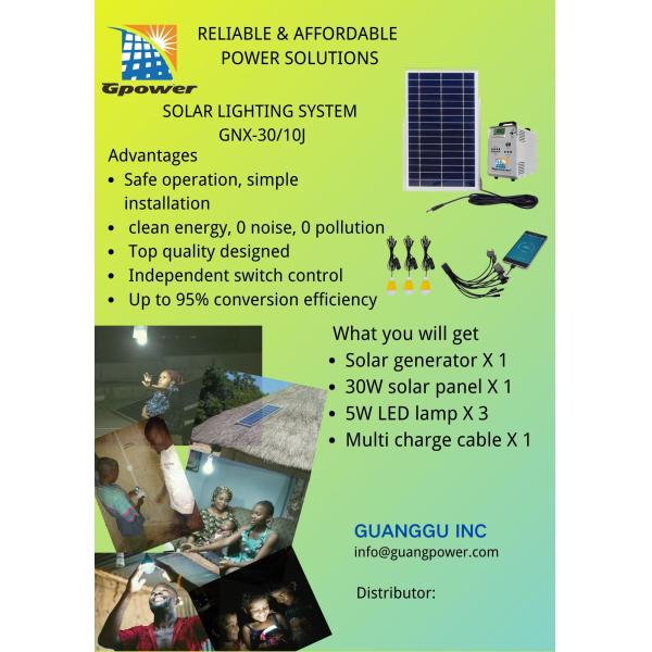 No Noise Home Lighting Solar System All In One Solar Power System For DC Application