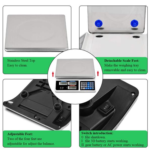 30kg/40kg Bench Scale with LED Display and 1g Accuracy ABS Material OEM/ODM Supported Customized Support ODM