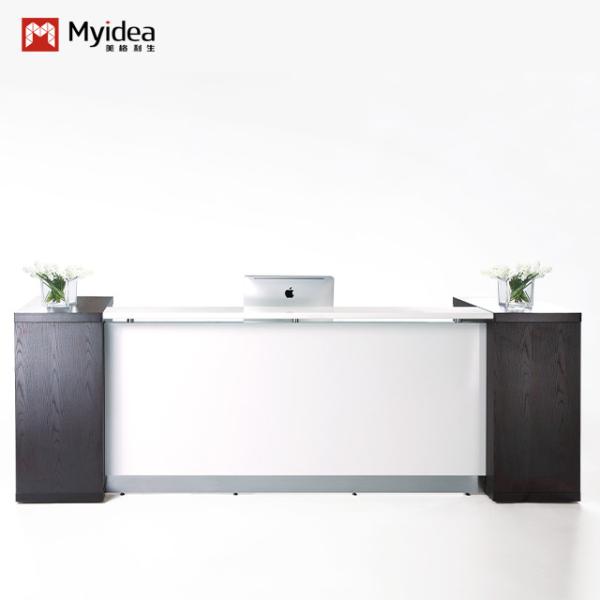 Buy Modern and Contemporary Office Furniture Reception Desk in silver Support customization and white with Myidea Furniture at wholesale prices