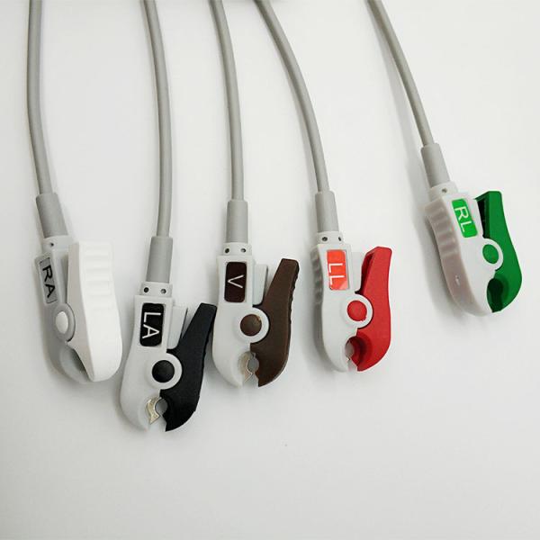 Mindray 5 Lead ECG Cables And Leadwires For ECG Monitor AHA Cable Color Coding