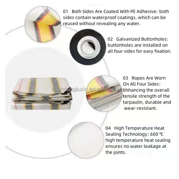 8*8-14*14 Density Prefabricated Polyethylene Tarpaulin for Waterproof and Dust Blocking
