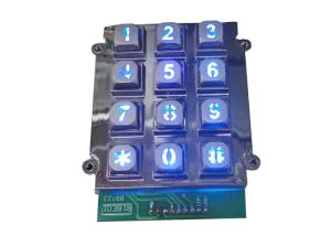 Quality LED Backlit Metal Keypad Silicone Rubber Colored Keys For Access Control System for sale