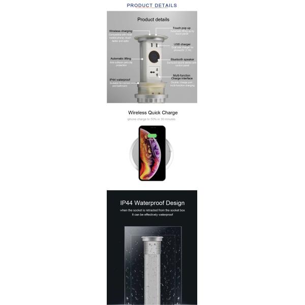 BNT for automatic home system wireless phone charger kitchen motorized pop up socket