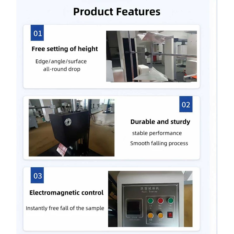 ISTA Double-wing Paper Packaging Drop Impact Testing Machine and Carton Free Fall Drop Testing Equipment