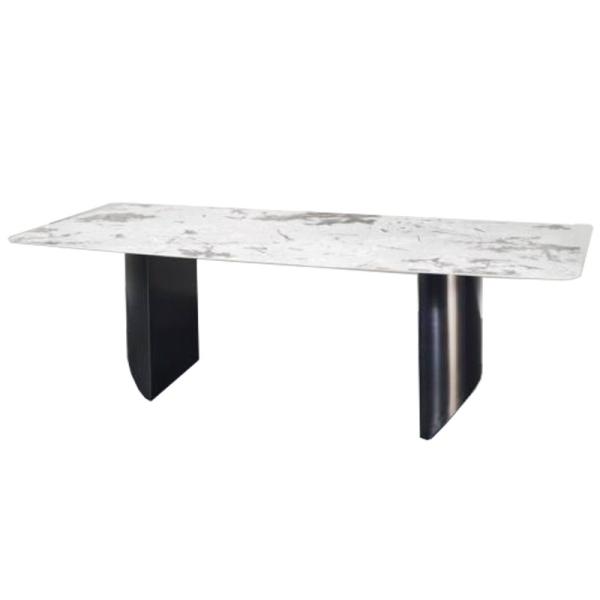Impressive Aesthetics Stainless Steel Marble Dining Table Home Furniture