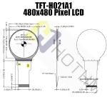 2.1 Inch TFT LCD Display With 480x480 Resolution ST7701S