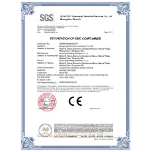 Dongguan Guo Feng Testing Machine Co., Ltd. Certifications