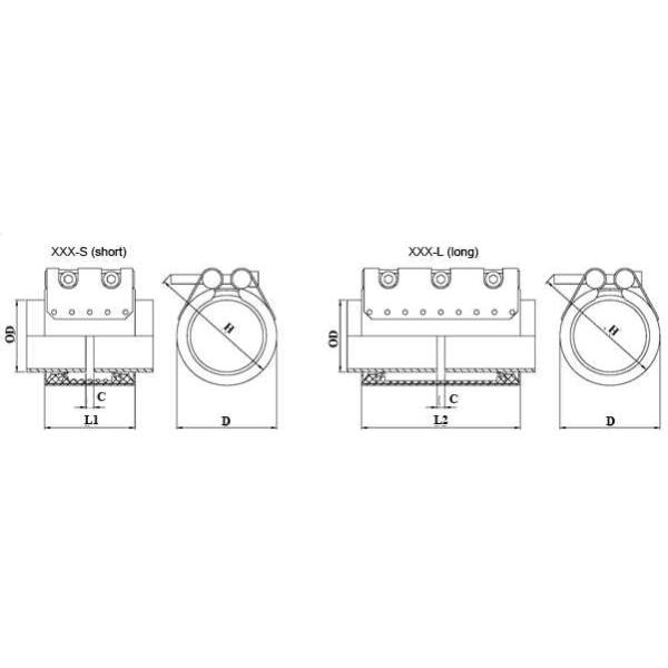 Folding Type Pipe Repair Clamp RCH For Quick Repair Pipe Leak Can Be Customized