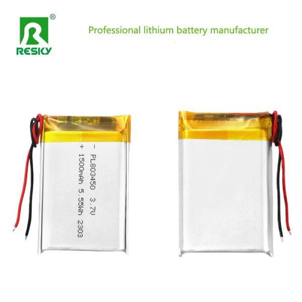 Flat Power Lithium Battery Cell 803450 3.7v 1500mAh 5.55wh Rechargeable Lipo Polymer Battery Pack