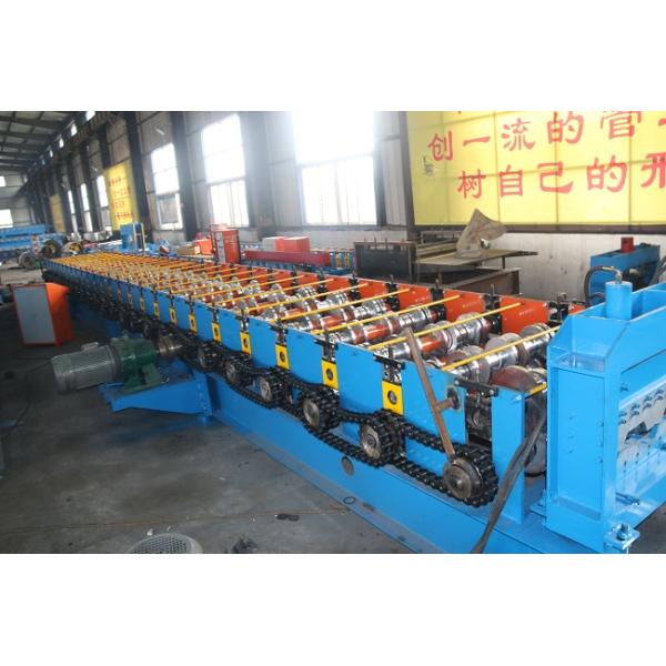 Full Automatic Floor Deck Roll Forming Machine PLC Control For Construction