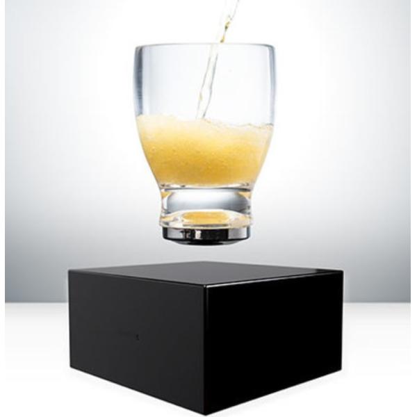 wireelss rechargeable levitation cup, wireless charging magnetic floating glassware cup display racks